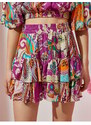 Koton Ethnic Pattern Tiered Mini Skirt