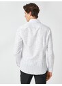 Koton Sporty Shirt Minimal Patterned Long Sleeved Slim Fit Non Iron