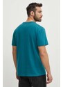 Bavlněné tričko Tommy Jeans zelená barva, s aplikací, DM0DM18665