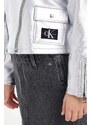 Dětská bunda Calvin Klein Jeans stříbrná barva