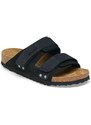 Semišové pantofle Birkenstock Uji dámské, černá barva, 1024810