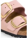 Nubukové pantofle Birkenstock Arizona Big Buckle růžová barva, 1026559