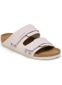 Semišové pantofle Birkenstock Uji dámské, bílá barva, 1024800