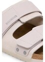 Semišové pantofle Birkenstock Uji dámské, bílá barva, 1024800