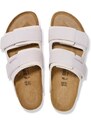 Semišové pantofle Birkenstock Uji dámské, bílá barva, 1024800