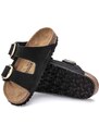 Semišové pantofle Birkenstock Arizona Big Buckle dámské, černá barva, 1023290