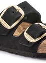 Semišové pantofle Birkenstock ARIZONA BIG BUCKLE dámské, černá barva, 1023239