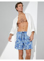Koton Marine Shorts with Multicolored Abstract Print Tie Waist, Pocket