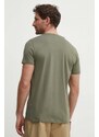 Bavlněné tričko Lacoste zelená barva