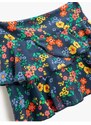 Koton Floral Mini Skirt with Ruffles and Elastic Waist.