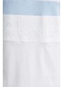 Bavlněné polo tričko United Colors of Benetton bílá barva, s aplikací