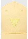 Dětská bavlněná kšiltovka Guess žlutá barva, s aplikací