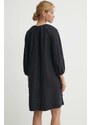 Lněné šaty Marc O'Polo černá barva, mini, M04130521123
