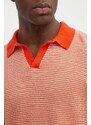 Bavlněné polo tričko United Colors of Benetton oranžová barva