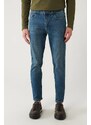 Avva Men's Blue Berlin Worn Washed Flexible Slim Fit Slim Fit Jeans