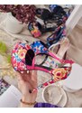 Ideal Shoes Royalfashion Dámské květinové lodičky Heloffer - Růžová