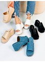 Webmoda Dámské béžové pantofle na platformě Liana