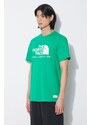 Bavlněné tričko The North Face M Berkeley California S/S Tee zelená barva, s potiskem, NF0A87U5PO81