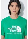 Bavlněné tričko The North Face M Berkeley California S/S Tee zelená barva, s potiskem, NF0A87U5PO81