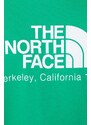 Bavlněné tričko The North Face M Berkeley California S/S Tee zelená barva, s potiskem, NF0A87U5PO81