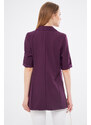 armonika Women's Purple Short Sleeve Two-Button Oversized Jacket