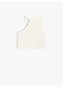 Koton Crop Undershirt One-Shoulder Round Neck Ribbed