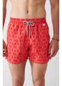 Avva Red Quick Dry Geometric Printed Standard Size Special Boxed Comfort Fit Swimsuit Sea Shorts