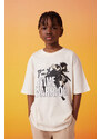 DEFACTO Boy Oversize Fit Crew Neck Printed T-Shirt