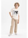 DEFACTO Boy Oversize Fit Crew Neck Printed T-Shirt