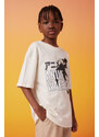 DEFACTO Boy Oversize Fit Crew Neck Printed T-Shirt