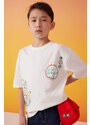 DEFACTO Boy Oversize Fit Crew Neck Printed Short Sleeve T-Shirt