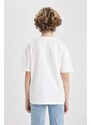 DEFACTO Boy Oversize Fit Crew Neck Printed Short Sleeve T-Shirt