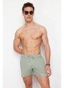 Trendyol Light Khaki Extra Short Basic Swim Shorts