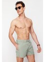 Trendyol Light Khaki Extra Short Basic Swim Shorts