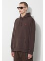 Bavlněná mikina Gramicci One Point Hooded Sweatshirt pánská, hnědá barva, s kapucí, hladká