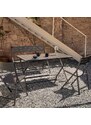 Černý hliníkový zahradní skládací stůl Kave Home Torreta 140 x 70 cm