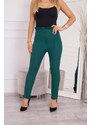 MladaModa 7/8 kalhoty s nařasením v pase model 9371 tmavě zelené