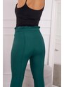 MladaModa 7/8 kalhoty s nařasením v pase model 9371 tmavě zelené