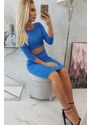 MladaModa Komplet sukně a crop-topu model 9084 barva královská modrá