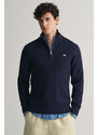 SVETR GANT STRUCTURED COTTON HALF ZIP EVENING BLUE