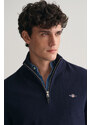 SVETR GANT STRUCTURED COTTON HALF ZIP EVENING BLUE