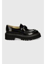Kožené mokasíny Proenza Schouler Lug Sole dámské, černá barva, na plochém podpatku, PS43101A