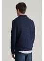 SVETR GANT COTTON TEXTURED HALF ZIP EVENING BLUE