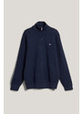 SVETR GANT COTTON TEXTURED HALF ZIP EVENING BLUE