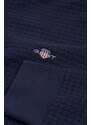 SVETR GANT COTTON TEXTURED HALF ZIP EVENING BLUE