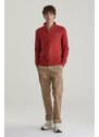 SVETR GANT COTTON TEXTURED HALF ZIP IRON RED