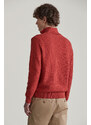 SVETR GANT COTTON TEXTURED HALF ZIP IRON RED