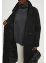 Vlněný kabát Answear.LAB černá barva, přechodný, dvouřadový