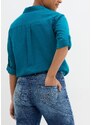 bonprix Strečové džíny Straight, Mid Waist Modrá