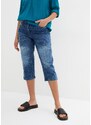 bonprix Strečové džíny Straight, Mid Waist Modrá